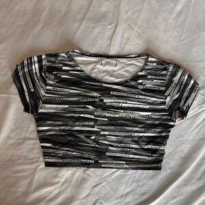 Striped Black and Gray Women's Top